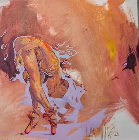 Heidi Falk-Koller, „Europe in Flames“, Acryl-Leinen, 80 x 80 cm, 2025